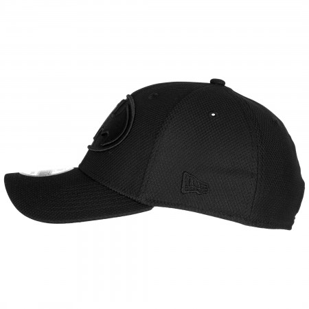 Batman Symbol Black on Black New Era 39Thirty Fitted Hat